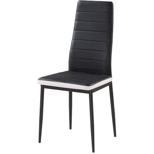 Lot De 2 Chaises Tolia Métal Noir Simili Cuir