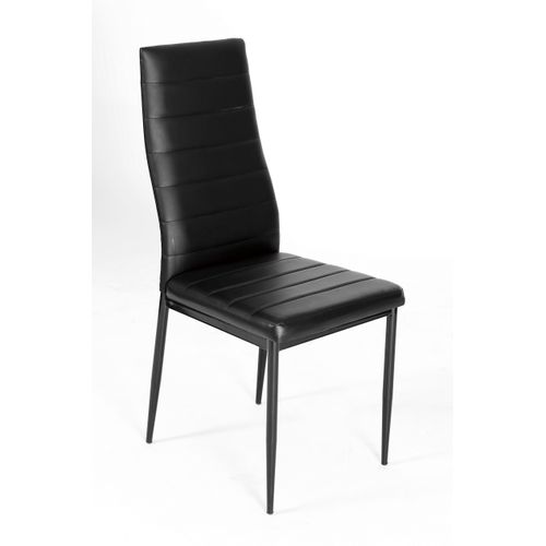 Lot De 2 Chaises Tolia Métal Noir Simili Cuir