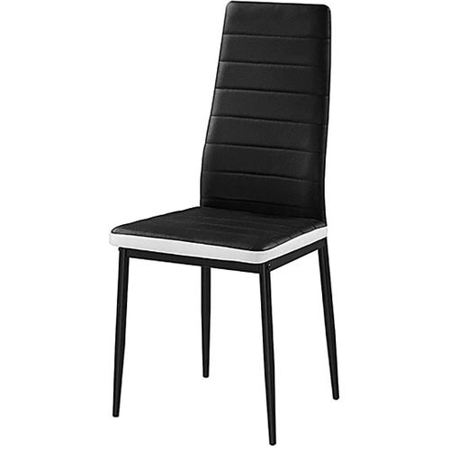 Lot De 2 Chaises Tolia Métal Noir Simili Cuir