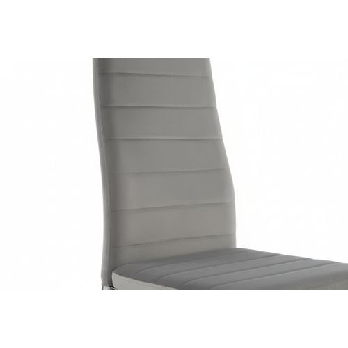 Lot De 6 Chaises Velours Chrome Gris Tolia