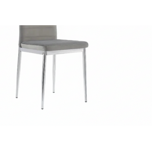Lot De 6 Chaises Velours Chrome Gris Tolia