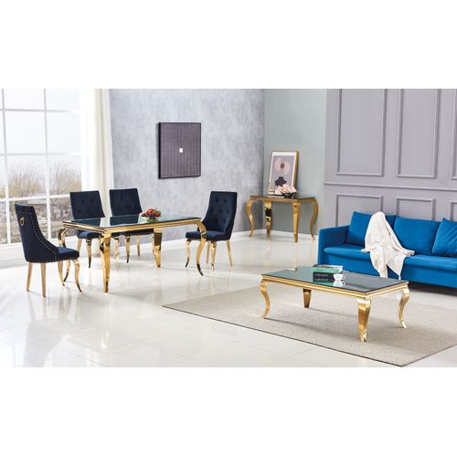 Lot De 2 Chaises Anneau Capitonnées Et Cloutées Gold Velours