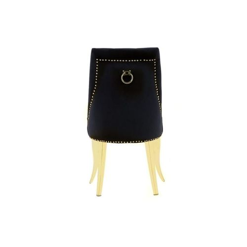 Lot De 2 Chaises Anneau Capitonnées Et Cloutées Gold Velours