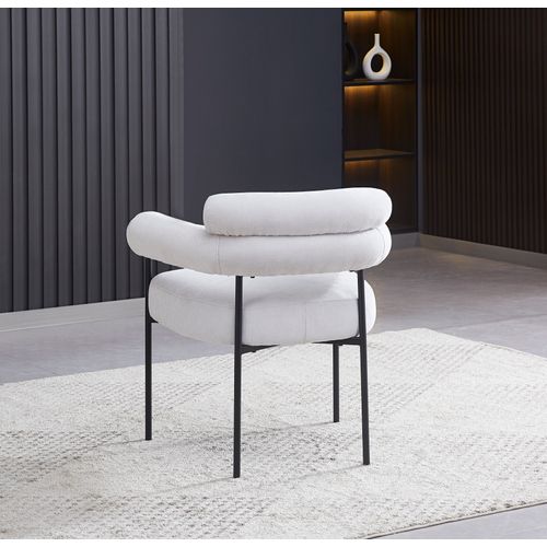 Lot 2 Chaises Salle à Manger Serge Gris Avec Accoudoirs 72x60x77cm Métal Noir