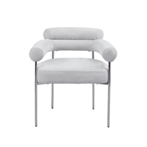 Lot De 2 Chaises Bulle Avec Accoudoirs Velours et Pieds Chrome 72x60x77 Cm