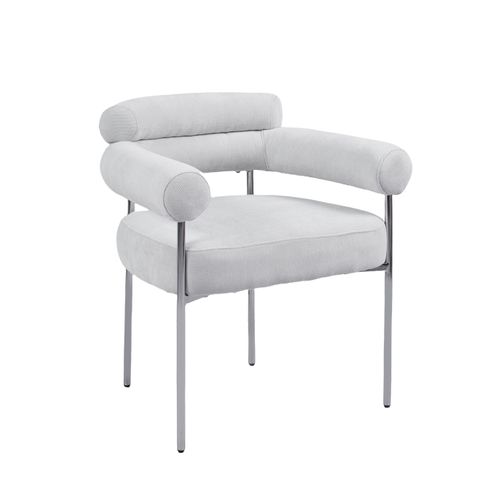 Lot De 2 Chaises Bulle Avec Accoudoirs Velours et Pieds Chrome 72x60x77 Cm