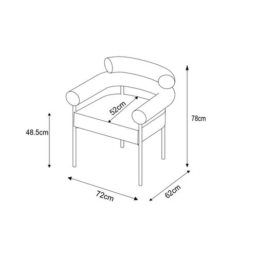 Lot De 2 Chaises Bulle Avec Accoudoirs Velours et Pieds Chrome 72x60x77 Cm