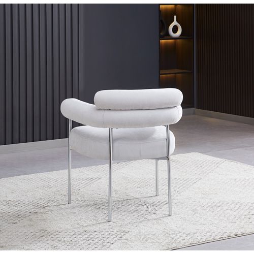 Lot De 2 Chaises Bulle Avec Accoudoirs Velours et Pieds Chrome 72x60x77 Cm