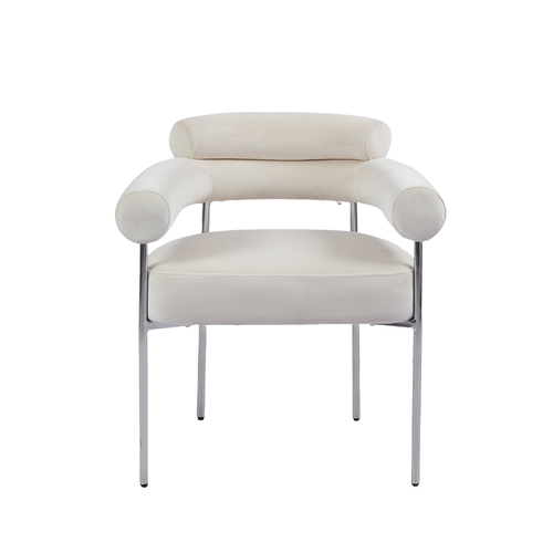 Lot De 2 Chaises Bulle Avec Accoudoirs Velours et Pieds Chrome 72x60x77 Cm