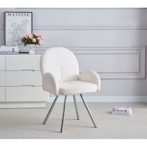 Lot De 2 Chaise Elisa Velours et Pieds Chrome 42x55x87 Cm