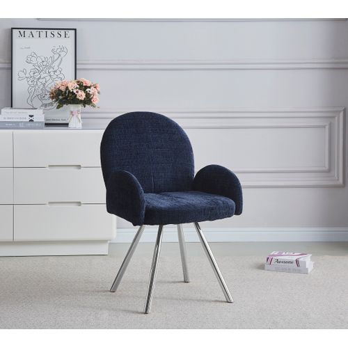 Lot De 2 Chaise Elisa Velours et Pieds Chrome 42x55x87 Cm