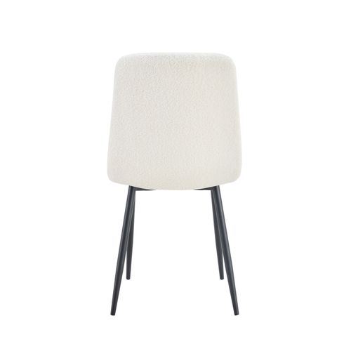 Lot De 4 Chaise Elisa Velours et Pieds Métal Noir 42x55x87 Cm