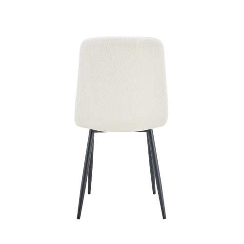 Lot De 4 Chaise Elisa Velours et Pieds Métal Noir 42x55x87 Cm