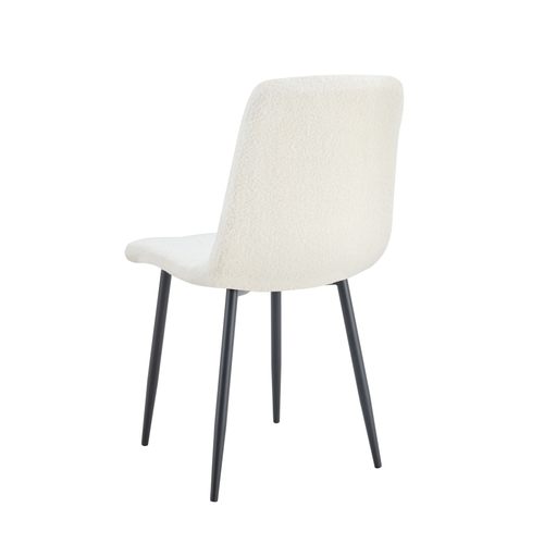 Lot De 4 Chaise Elisa Velours et Pieds Métal Noir 42x55x87 Cm