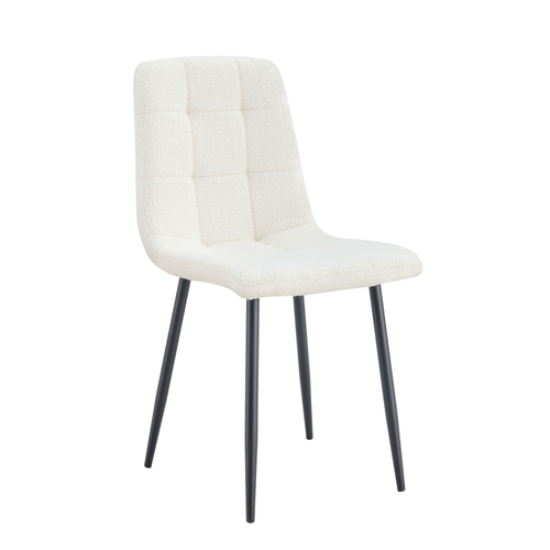 Lot De 4 Chaise Elisa Velours et Pieds Métal Noir 42x55x87 Cm