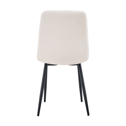 Lot De 4 Chaise Elisa Velours et Pieds Métal Noir 42x55x87 Cm