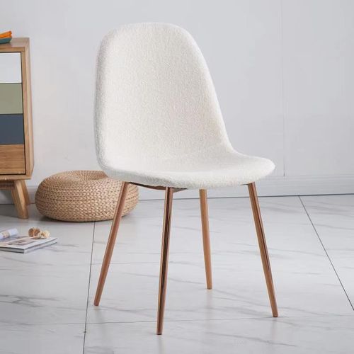 Lot De 6 Chaises Scandinave Bonnie Beige Doudou et Rose Gold 42x53x84 Cm