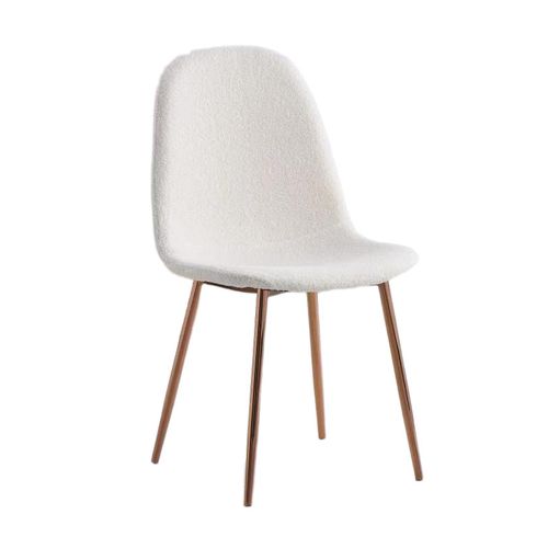 Lot De 6 Chaises Scandinave Bonnie Beige Doudou et Rose Gold 42x53x84 Cm