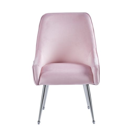 Lot De 2 Chaises Luxury En Velours et Pieds Chrome