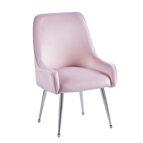 Lot De 2 Chaises Luxury En Velours et Pieds Chrome