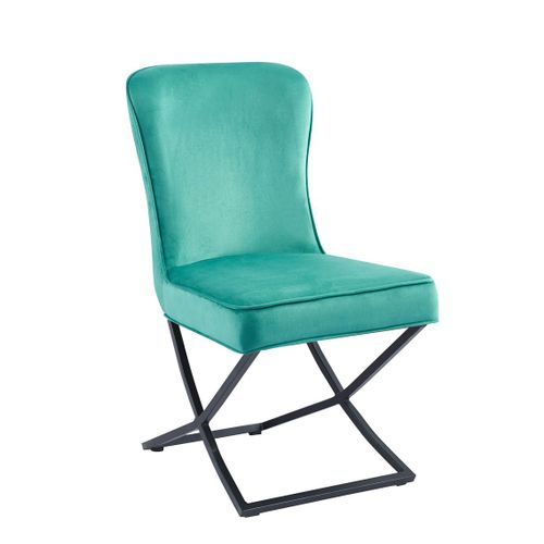 Lot De 4 Chaises Gabrielle Métal Noir Velours Capitonné