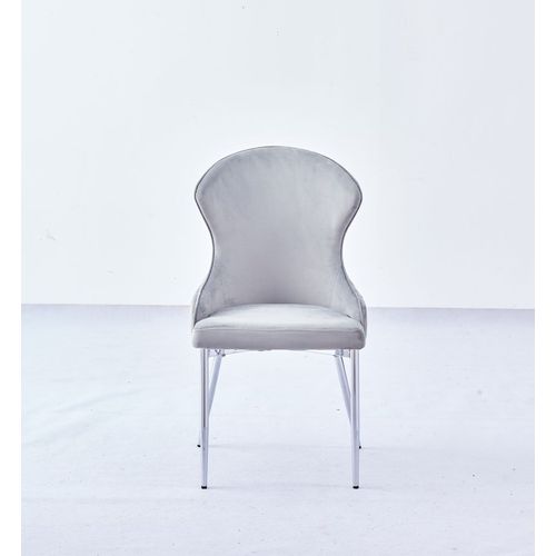 Lot De 2 Chaises Hilton En Velours et Pieds Chrome – Style Chic Et Moderne