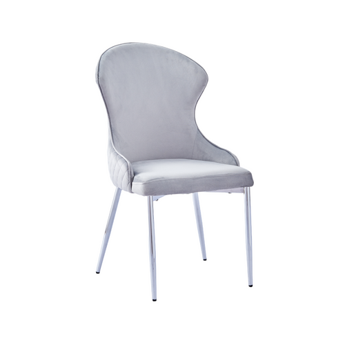 Lot De 2 Chaises Hilton En Velours et Pieds Chrome – Style Chic Et Moderne