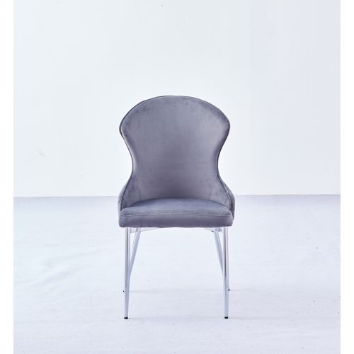 Lot De 2 Chaises Hilton En Velours et Pieds Chrome – Style Chic Et Moderne