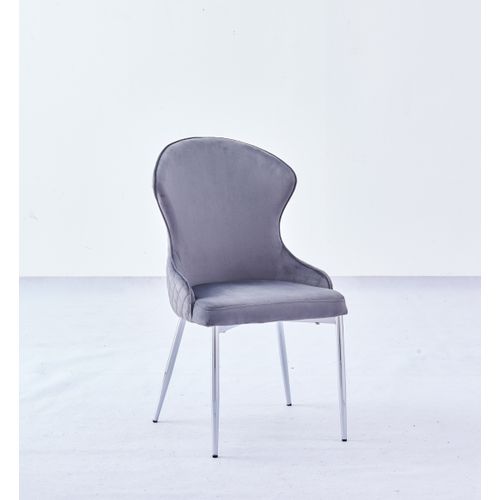 Lot De 2 Chaises Hilton En Velours et Pieds Chrome – Style Chic Et Moderne