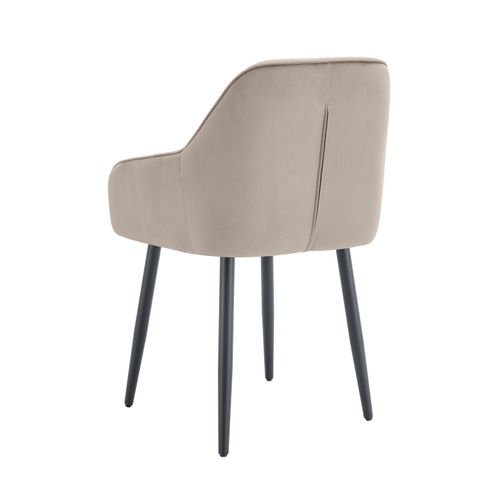 Lot De 2 Chaises Jade Métal Noir Avec Accoudoirs En Velours 53,5x53x84 Cm