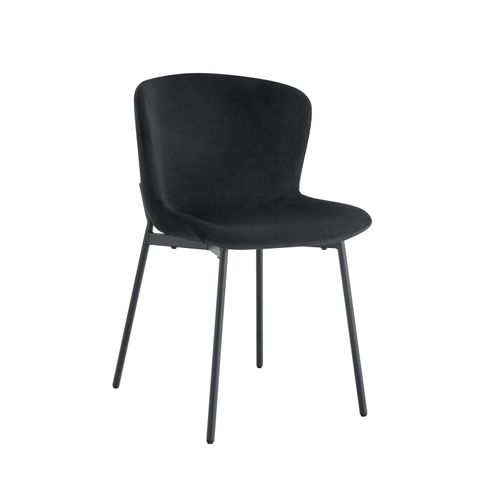 Lot De 4 Chaises Elen Métal Noir Velours