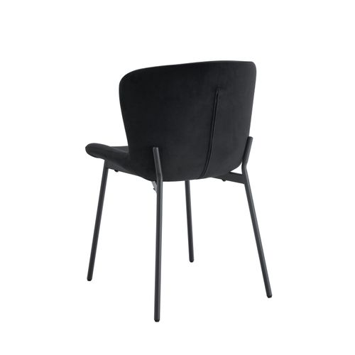 Lot De 4 Chaises Elen Métal Noir Velours