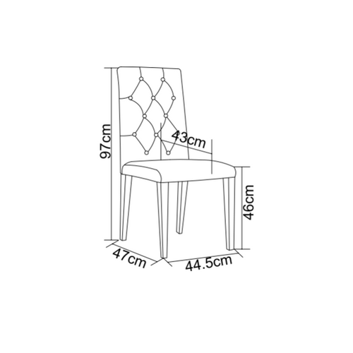 Lot De 2 Chaises Nevada Capitonnés Gold - Écru