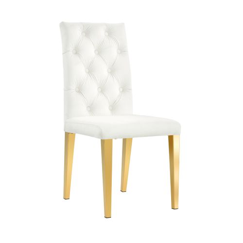 Lot De 2 Chaises Nevada Capitonnés Gold - Écru