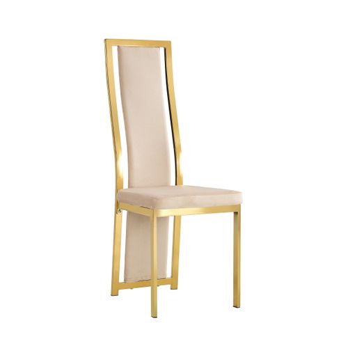 Lot De 6 Chaises Velours Beige Structure Gold – Dana