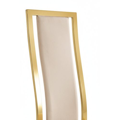 Lot De 6 Chaises Velours Beige Structure Gold – Dana