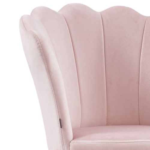 Lot De 2 Chaises Nymphea Pieds Chrome Assise Velours Rose