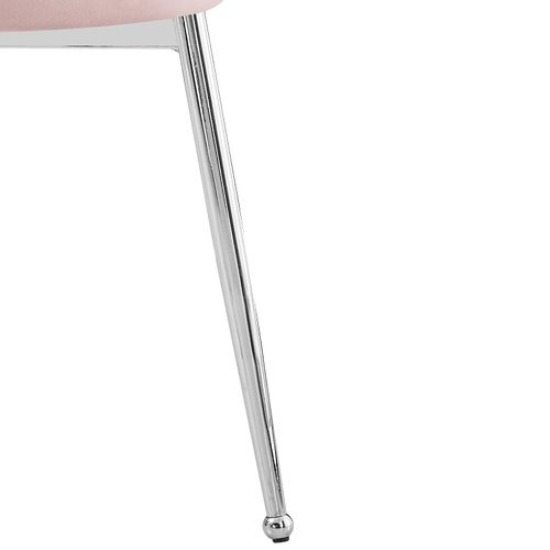 Lot De 2 Chaises Nymphea Pieds Chrome Assise Velours Rose
