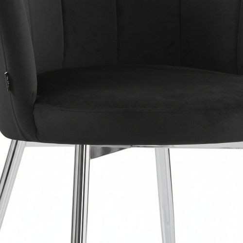 Lot De 2 Chaises Nymphea Pieds Chrome Assise Velours Noir