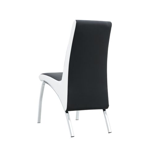 Lot De Chaises Fate Chrome Et Simili Cuir Noir Et Blanc