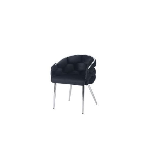 Lot De 2 Chaises Ballon Pieds Chrome Assise En Velours Noir