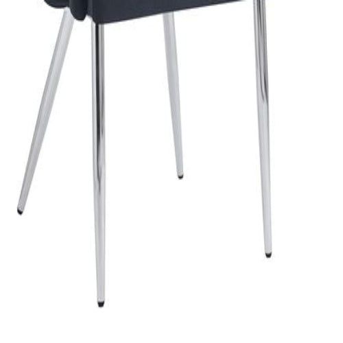 Lot De 2 Chaises Ballon Pieds Chrome Assise En Velours Noir