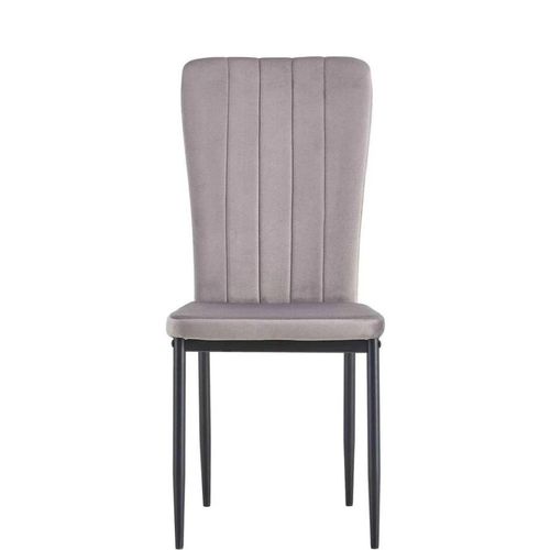 Lot De 4 Chaises Pony Assise Velours Pieds Métal