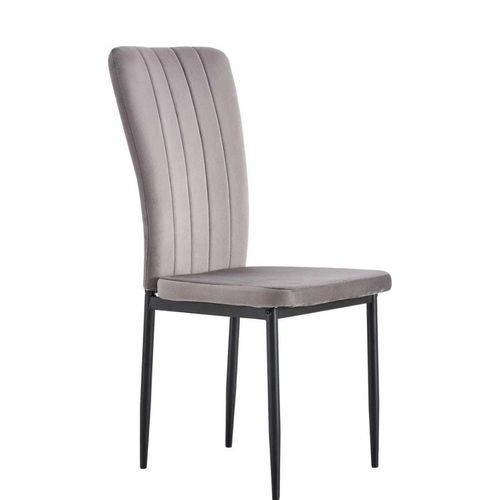 Lot De 4 Chaises Pony Assise Velours Pieds Métal