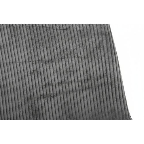 Lot 4 Chaises Salle à Manger Bobby Velours Côtelé Gris Pieds Métal Noir 52x44x87cm