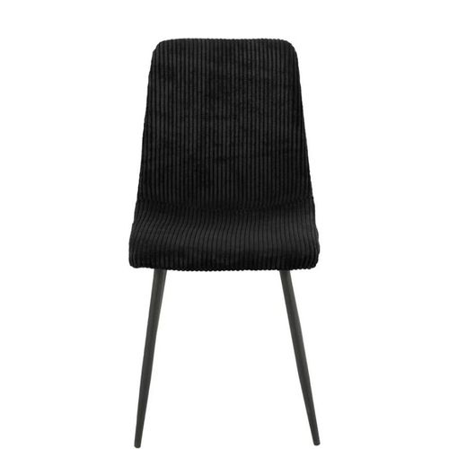 Lot De 4 Chaises Bobby Pieds Métal Noir Assise Velours Côtelé