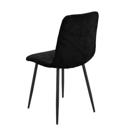 Lot De 4 Chaises Bobby Pieds Métal Noir Assise Velours Côtelé