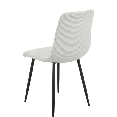 Lot De 4 Chaises Bobby Pieds Métal Noir Assise Velours Côtelé