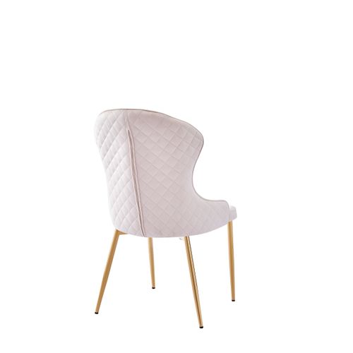 Lot De 2 Chaises Hilton En Velours Beige et Pieds Gold – Style Chic Et Confort Moderne