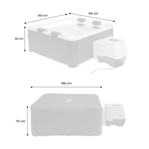 Spa Rigide Oslo Mspa 6 Personnes Gris. 4 Coussins. Bâche Incluse + Housse Thermique. Hydromassages